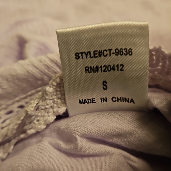 Cute bohemian crop plug-neck Linen top - Picture 4 of 4